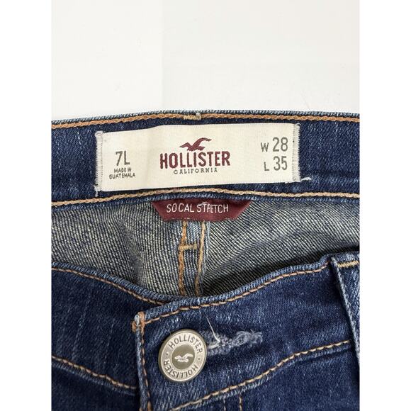 Hollister Juniors Jeans Size 7L Dark Social Stretch Denim Jeans - Picture 4 of 11